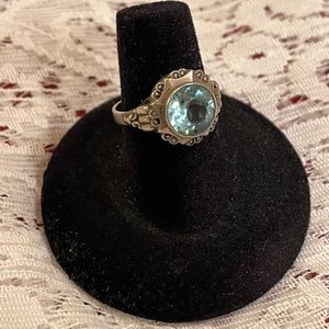 Vintage Light Blue Clear Stone Ring